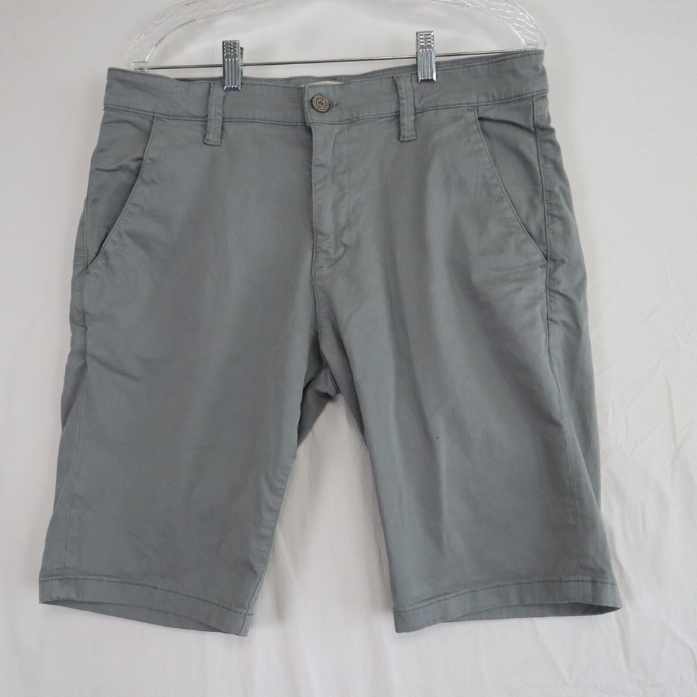 Mavi Jeans Shorts Mens 34 Jacob Chino Golf Casual Stretch‎ Flex Flat Front Gray